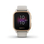 Garmin Venu Sq Music, GPS Smartwatch with Bright Touchscreen Display, Features Music and Up to 6 Days of Battery Life, Rose Gold with Tan Band (010-02426-01)