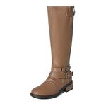 DREAM PAIRS Women's Sunrider Knee High Winter Military Combat Boots,Size 10,Wide/Calf/Camel,Atlanta-W