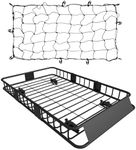 FORWODE Roof Rack Carrier Basket, 64" x 39" Rooftop Cargo Carrier with 250 lbs Capacity, Rust-Proof Steel Heavy Duty Car Top Luggage Basket for SUV Truck Cars, with Cargo Net