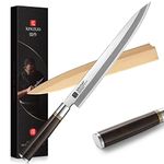 XINZUO 11 Inch Yanagiba Knife X7Cr17MoV Forged Steel, Sashimi Sushi Knife Stainless Steel, Single-Edged Blade, Chef Knife for Fish Filleting,Slicing-Ebony Wood Handle-Betula Wooden Sheath