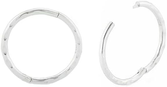 Sterling Silver 925 Faceted Sleeper Hoop Earrings - Solid Handmade Hinged