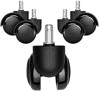 kwmobile Roulette pour Chaise de Bureau - Lot 5 roulettes pour Fauteuil - Roue de Rechange 11/50 mm - Pied de siège Silencieux pour Sol Dur - Noir