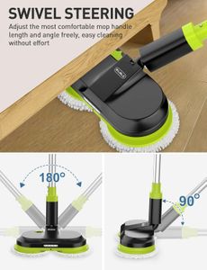 BIUBLE Cordless Electric Mop – Dual Spin Floor Cleaner with LED, Water Sprayer, 300ml Tank