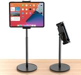 AboveTEK Tablet Stand Holder, 360 Swivel Angle Height Adjustable Cell Phone Holder for Desktop, Aluminum iPad Mount Fits 4.5"-13.5" Tablet/Phones Such as iPhone Samsung, iPad, Switch, Kindle(Black)