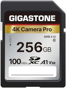 [5-Yrs Free Data Recovery] Gigastone 256GB Memory Card 4K Pro Series Speed Up To 100MB/s Compatible With Canon Nikon Sony Camcorder, A1 V30 UHS-I