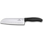 Victorinox 0046928475292 Victorinox 6.8523.17 Swiss Classic Santoku Knife with Fluted Edge, 7 in, Black, Black