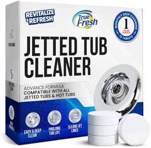True Fresh Jetted Tub Cleaner Tablets – 12 Cleaning Tablets for Bathtub Jets & Spa Systems, Jet Tub Cleaner for Whirlpool Jets, Removes Scale & Residue, Hot Tub Jet Cleaner System, 1 Year Supply