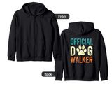 Official Dog Walker - Funny Dog Saying Vintage Zip Hoodie