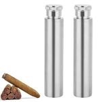 2 Pcs Stainless Steel Tube Flask, 1oz Pocket Whiskey Bottle Metal Cigar Flasks Portable Alcohol Bottle Pocket Wine Bottle Tube Polished Round Cigar Tubular Small Jug