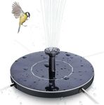 RINGSUN Solar Fountain, Round Floating Solar Bird Bath Fountain, Pump for Garden Pond Swimwear Pool Aquarium Water Circulation (Upgraded)