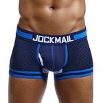 JOCKMAIL Mens Boxer Briefs Cool Quick Dry Men Underwear Panties Trunk Shorts, Dark Blue, Medium