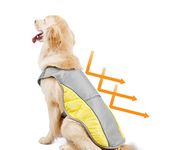 Rantow Dog Cooling Vest Harness Outdoor Puppy Cooler Jacket Reflective Safety Sun-proof Pet Hunting Coat, Best for Small Medium Large Dogs (L(Chest 22.8"-28.4"))