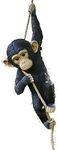 Darthome Ltd Climbing Monkey Hanging On Rope Garden Tree Ornament Statue Sculpture Decoration