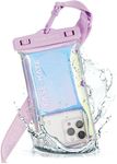 Case-Mate Soap Bubble Mini IP68 Waterproof Phone Pouch - Travel Beach Cruise Ship Essentials - Floating Waterproof Phone Case w/Crossbody Lanyard for iPhone 17 Pro Max/16 Pro/15/14/13/S26 - Iridescent
