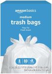 Amazon Basics 8 Gallon Flap Tie Trash Bags, 80 Count Fresh Scent