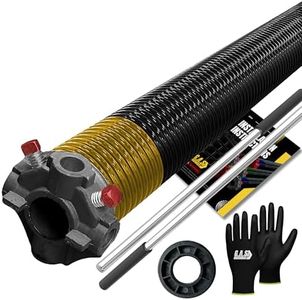 Garage Door Torsion Spring 250x2x30 for Right Side of Garage Door with Winding Bars, 1" Nylon Bushing, and Gloves Heavy Duty Precision E-Coating 5-Year Warranty Minimum 30,000 Cycles (Black Cone)