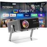 E Gate Zen 12X | Official Google TV & Netflix Inside | 100% Dust Proof | Brightest 1200 ISO | Native 1080p Projector 4K Ultra HD | Auto Keystone & Focus | ScreenFree | Dolby Audio-20W Speaker, EGATE