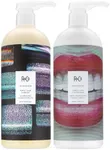 R+Co Television Perfect Hair Shampoo and Conditioner Set (1 Liter) + R+Co Bonus Deluxe Sample (.5 Oz) | Body + Shine + Smoothing for All Hair Types | Vegan + Cruelty-Free |