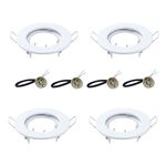 rflaueo 4pcs Modern Ceiling Spotlights with GU10 Light Mounting Frame Round Recessed Spotlights Trim Ring Fitting for Indoor Lighting Suitable for Halogen Bulb, MR16, 50mm Bulb(U111-4)