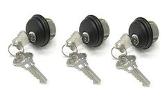 McAvory Commercial Storefront Door Lock Mortise Cylinders fits Adams Rite Kawneer Vistawall Deadbolt, in Duronotic (3-Pack, Matching Keys)