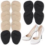 6 Pairs Metatarsal Pads for Women, Ball of Foot Cushions for Women Adhesive Forefoot Pads Invisible High Heel Comfort Pads Soft Foot Pads Shoe Inserts for Women (Beige, Black)