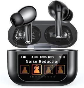 Szwdo Wireless Earbuds, ENC Noise Cancelling Ear Buds with Smart Touchscreen Case, 48H Playtime for Sports & Working, Bass Stereo Sound, Bluetooth 5.4 Headphones for iPhone 17/16/15/14/13/Android