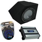 Compatible with 1993-2002 Chevy Camaro Coupe Passenger Side 10" Harmony Bundle R104 Sub Box & HA-A400.1