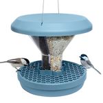 Smart Bird Feeder Davos | Hanging No Mess Station | Rat and Rodent Proof | Robin, Niger Seed Tray Catcher | Robust and Reliable | Dual food chambers | Light Blue