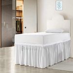 Dorm Room Bed Skirt - Ruffled Dorm Sized College Dorm Bed Skirt - Long Bed Skirt Dorm - Extra Long Dorm Room Bedskirts 36-Inch Tailored Drop - 100% Microfiber Bed Skirts (White, Twin-XL/36 Drop)