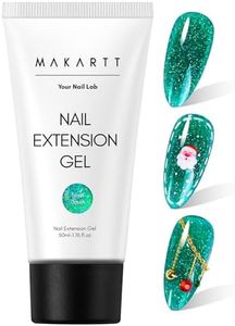 Makartt Poly Nail Gel：Builder for Extension Strengthener, Glitter Green, 50 ML Strong Enhancement Manicure Supplies,Long-Lasting and Easy to Use-Tinsel Green
