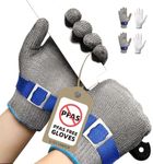 Schwer SlicePro ANSI A9 Cut Resistant Glove PR1707, Food Grade Stainless Steel Wire Metal Gloves, Cutting Gloves for Kitchen, Meat Cutting, Oyster Shucking, Fish Fillet, PFAS Free（L, 2 PCS）