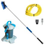UNGER Professional Pure Water Window Cleaning Kit with 1.2 m Telescopic Pole & Soft Brush – Water Fed Window Cleaning Pole Set for Streak-Free Windows, Conservatories, Caravans, Solar Panels