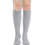 Geyoga Wellie Socks Womens UK 4-8 Wellington Boot Socks Thermal Long Knee High Socks Walking Wool Socks Ladies Winter Socks (Light Grey,Wool)