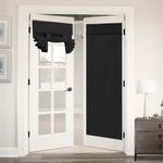 Flamingo P Tricia Window Door Curtains, Black Blackout Curtain Rod Pocket, Single Panel, 26 x 68 Inches