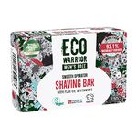 Eco Warrior Men's Shaving Soap Bar – Vegan, Cruelty Free, No SLS or Parabens, Coconut & Flax Oil With a Blend of Cedarwood, Birch Tar & Patchouli Essential Oils - Eco Friendly, Shaving Bar - 100g