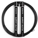 EliteSRS Self Adjusting,Fast & Smooth, 3/32" Nylon Coated Speed Jump Rope with 1Oz Dual Ball Bearing Aluminium Handles and Comfort Foam Grips Black Handles