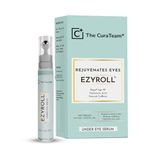 The CuraTeam® EZYROLL™ Under Eye Roll On Serum with Hyaluronic Acid, Natural Caffeine | Cooling Massage Roller to Reduce Dark Circles, Puffiness & Fine Lines | For All Skin Types of Men & Women|15ml