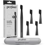 Perfora Electric Tooth Brush With 2 Modes, 5 Brush Heads & Toothbrush Case | 1 Year Warranty | Electric Toothbrush For Kids, Men & Women | AAA Powered, 90 Days Battery Life | Charcoal Grey