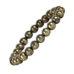 GEMSMANTRA Natural Pyrite Bracelet for Men and Women | Lab Certified 8 mm Round Cut Beads | Unisex Healing Stone Bracelet for Positivity and Confidence