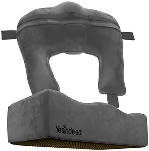 YESINDEED Brazilian Butt Lift Pillow + Back Support – Dr. Approved BBL Foam Pillow Set with Carry Bag, Comfortable & Firm Recovery Cushion for Post Surgery Sitting Relief, Lightweight & Portable, Grey