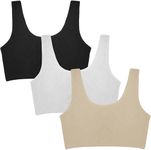 Dressably Cotton Teen Solid Beginner Bras,Sports Bras,Teenager Bra For Girls/Kids Half Slip & Croped Camisole Pack Of 3