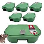 Exterminators Choice - 6 Pack Rat Bait Station Boxes with 1 Key - Heavy Duty Mouse Trap Poison Holder - Great for Catching Rats and Mice - Pest Control - Durable and Discreet