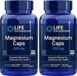 Life Extension Magnesium Caps 500mg, 270 Capsules (Pack of 2) 500mg Mag Supplement: Oxide, Citrate, Succinate, Glycinate