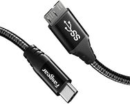 Fasgear USB C to Micro B 3.0 Cable 1m, 1-Pack Fasgear USB C 3.1 Gen 1 External Hard Drive Cord Nylon Braided Type C to Micro USB 3.0 Cable Compatible with Mac-Book Pro/Air, Sam-sung SSD, Toshiba Canvio, Fast Charging for Galaxy S5 Note 3 and More (3ft, Black)