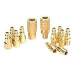 Astarye 12 Pieces 1/4" NPT Air Coupler & Plug Kit, Air Compressor Hose Fitting Kit, Industrial Type D Quick Connector Set