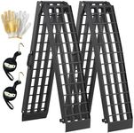 TaiH Leo Truck Ramps 3000LBS Capacity - 2 Pcs 7.5ft Heavy Duty Loading Ramp, Folded Loading Ramps for Motorcycles, Dirt Bikes, UTVs, ATVs, Golf Cart, Garden Tractors, Black Aluminum Ramps