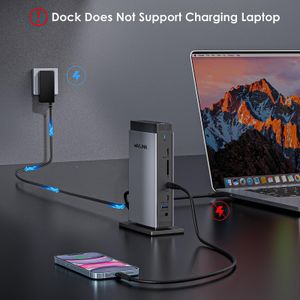 WAVLINK USB C Docking Station – Triple Monitor 4K, 100W, 3 HDMI, 5 USB, Ethernet