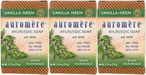 Vanilla with Organic Neem - Handmade Herbal Soap (Aromatherapy) with 100% Pure Essential Oils - ALL Natural - Each 2.75 Ounces - Pack of 3 (8 Ounces)- Auromere