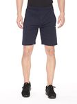 Pepe Jeans Athleisure Men Knit Cotton Stretch Shorts | Breathable Cotton Jersey, Gym and Casual Wear | with Drawstring and Zip Pocket in Navy Blue - S