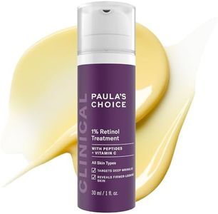 Paula's Choice CLINICAL 1% Retinol Face Treatment with Peptides, Vitamin C & Licorice Extract, Anti-Aging Skin Care Serum, Fine Lines & Wrinkles, Fragrance Free, 1 Fl Oz